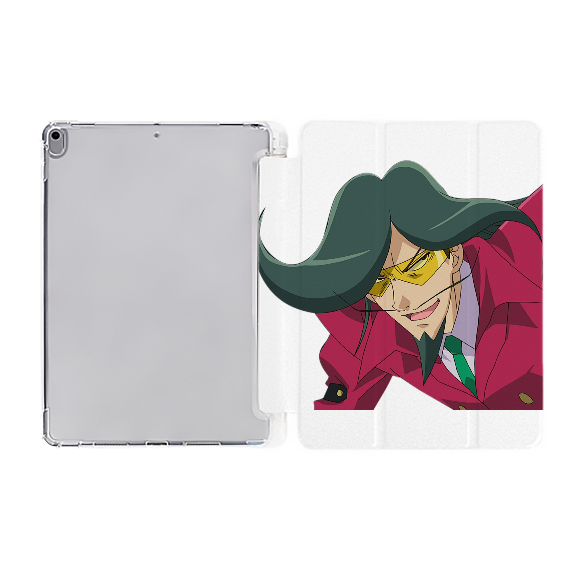 （画像用） 遊☆戯☆王 Yu-Gi-Oh! IPad ケース ペン収納付き 三つ折りスタンド PUレザー×シリコン 対応機種9.5/10.5/10.9インチ